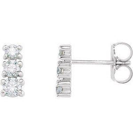 7/8 CTW Diamond Three-Stone Earrings