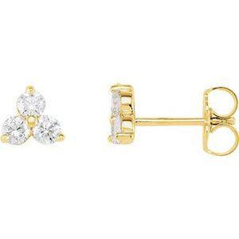 5/8 CTW Three-Stone Diamond Earrings