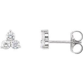 5/8 CTW Three-Stone Diamond Earrings