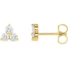5/8 CTW Three-Stone Diamond Earrings
