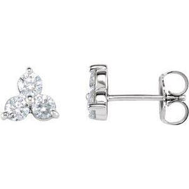 5/8 CTW Three-Stone Diamond Earrings