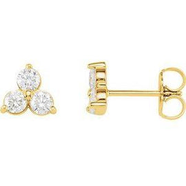 5/8 CTW Three-Stone Diamond Earrings